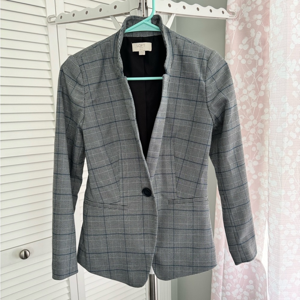 Loft Plaid Jacket Size 00P